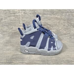 Nike Air More Uptempo Georgetown Hoyas Grey Navy Leather Shoes Size 5C Toddlers